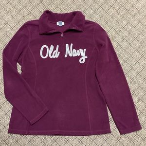 Old Navy Burgundy 1/4 zip Fleece Long Sleeve Shirt * Medium